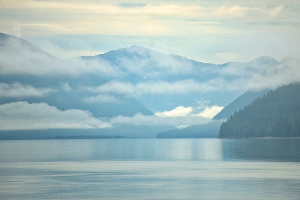 Canada-British Columbia Fog rising over the Skeena River